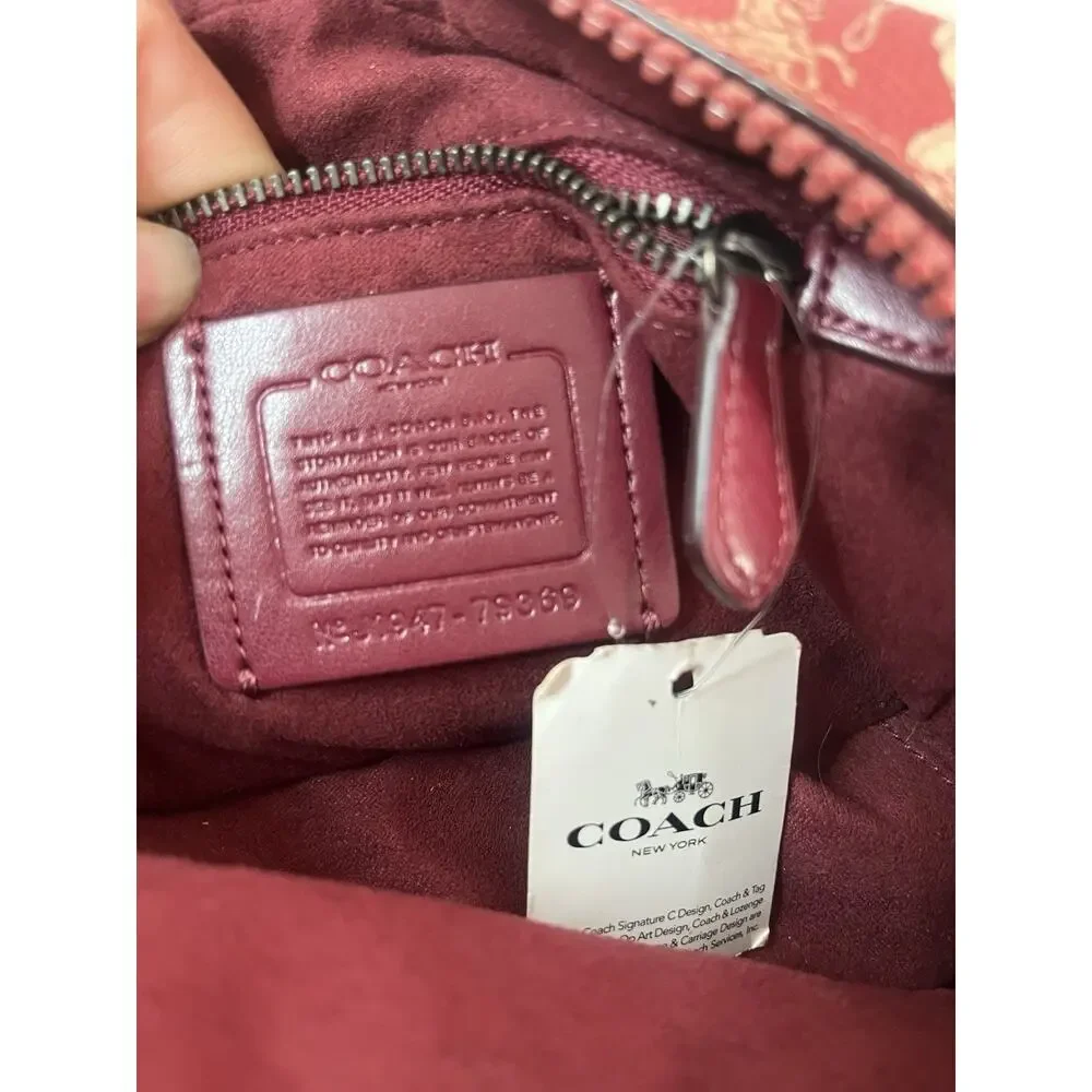 COACH Red Camera Mini Bag 16 Horse Carriage Rainbow Crossbody NWT $336 Sm. Flaw